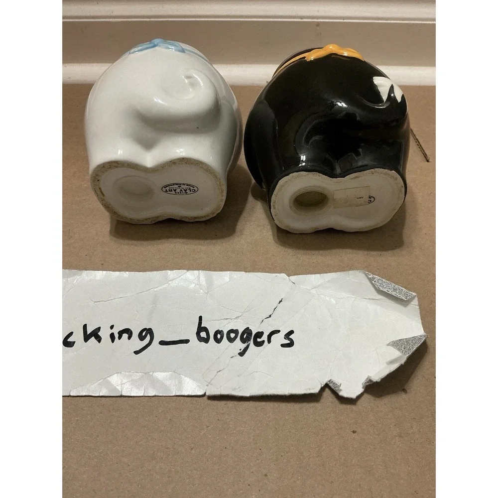 Vintage Fat Cat Salt and Pepper‎ Shakers: Clay Art San Francisco, 1992